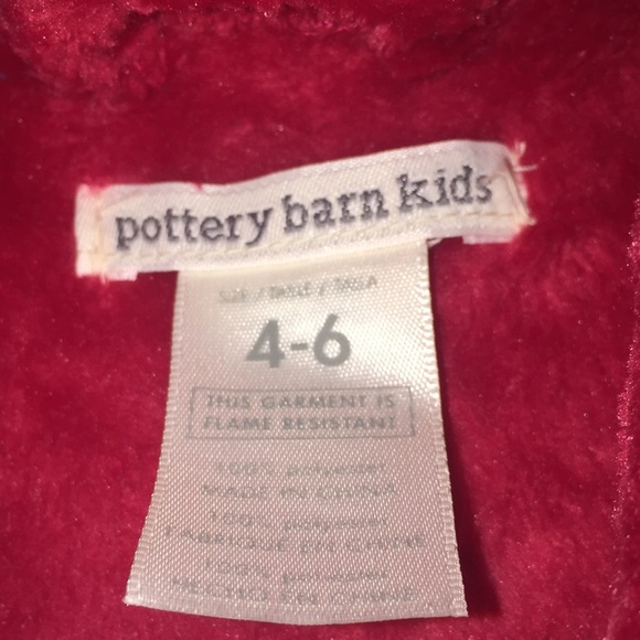 Pottery Barn Kids Robe Housecoat Children's Monogrammed Parker Size 4-6 Red - Picture 3 of 11